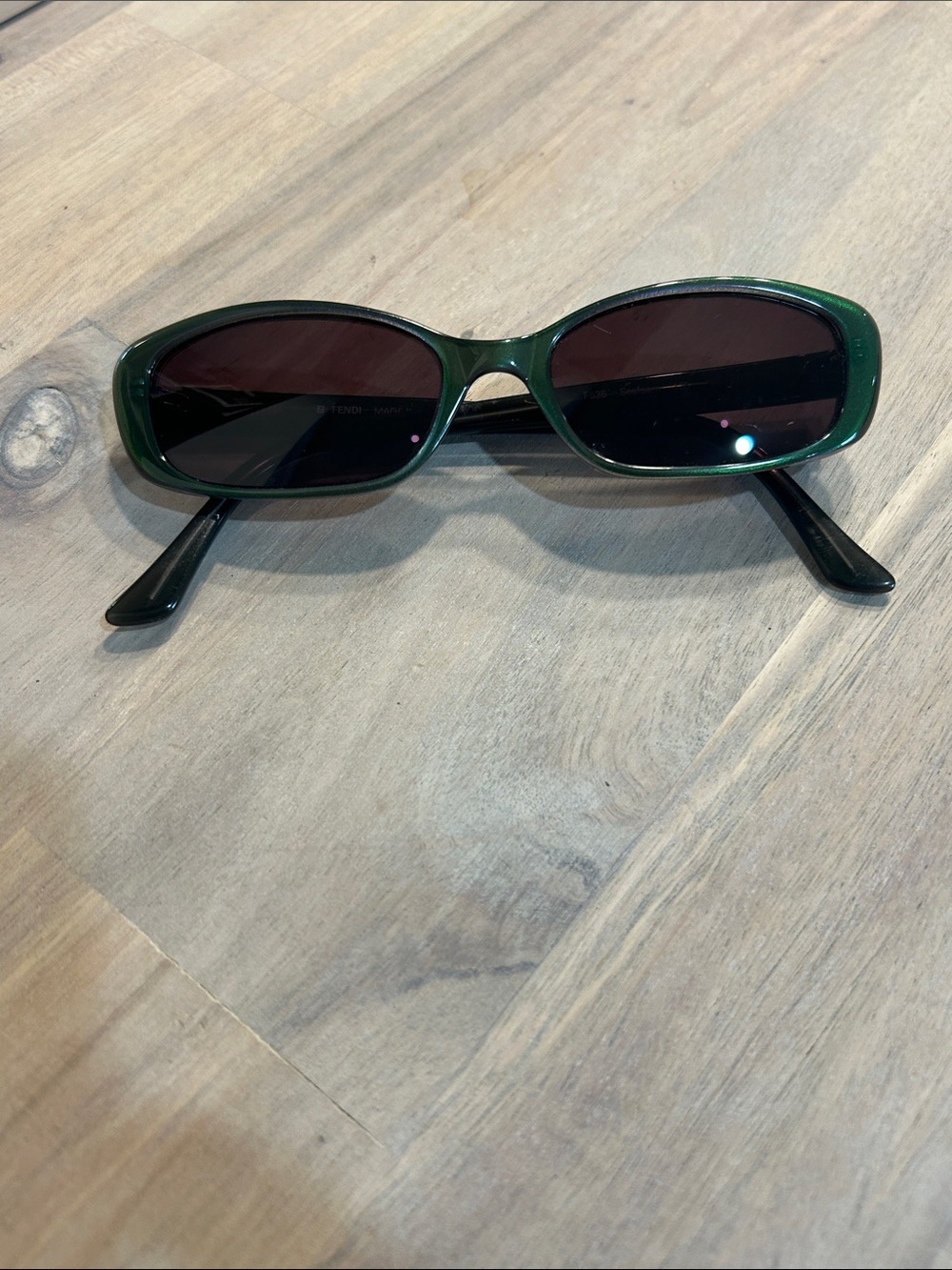 VINTAGE Fendi F536 Sunglasses Oval Seafoam Green 90s Italy